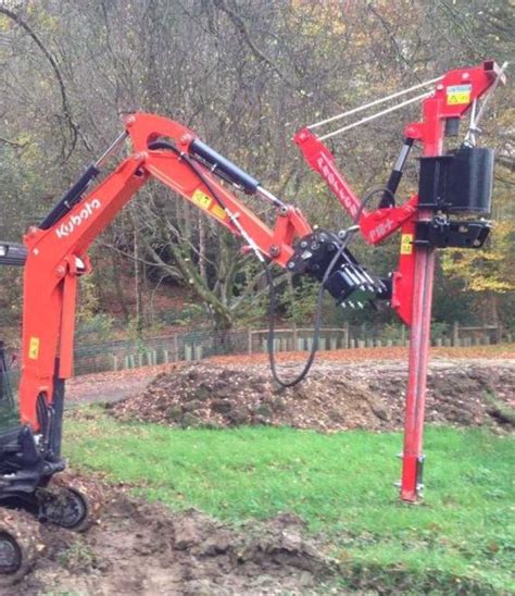 mini digger post knocker hire near me|compact tractor post knocker.